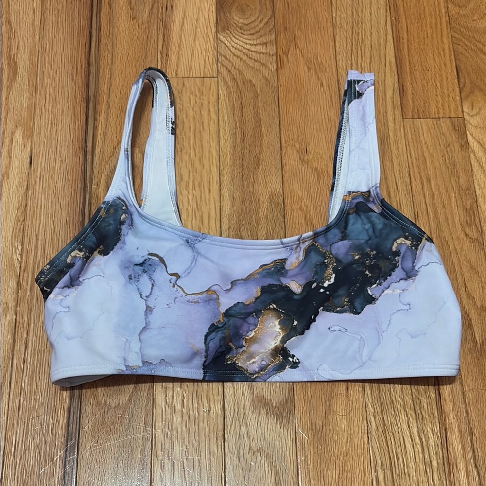Water Color Marble Bikini Top